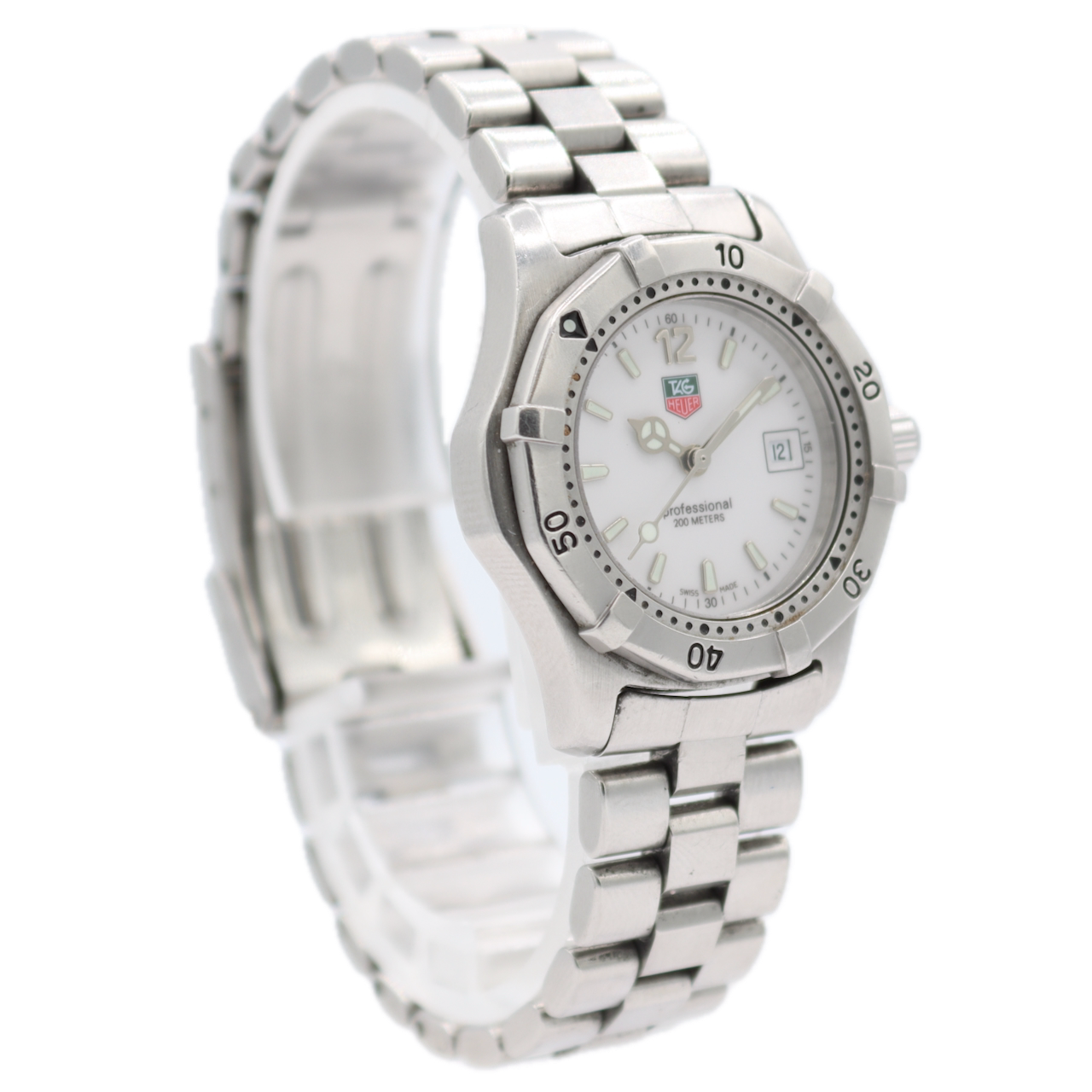 Vintage Tag Heuer WK1311-0 Professional Ladies Quartz Wristwatch Steel Date