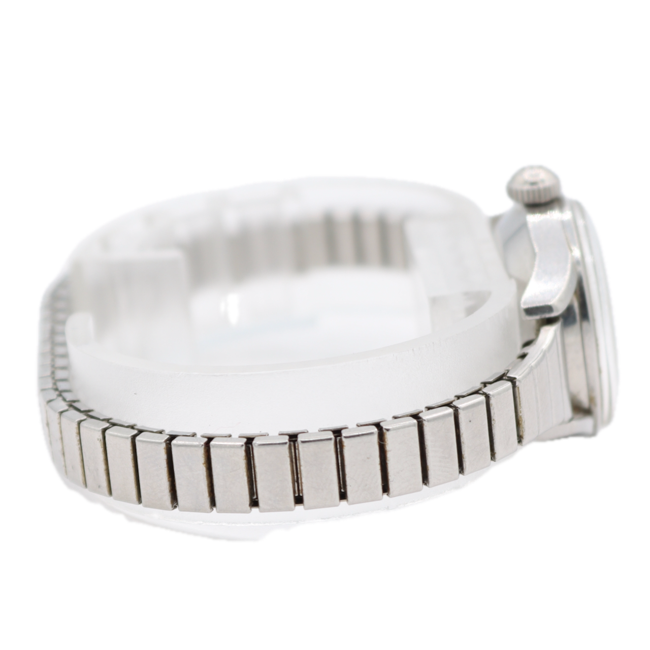 Vintage 23mm Wyler Sunburst Red Pointer Ladies Mechanical Wristwatch Swiss Steel