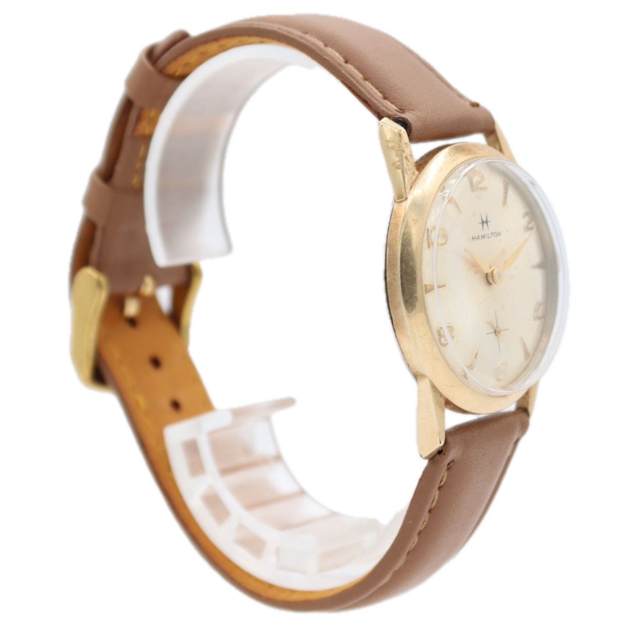 Vintage Hamilton Gold Sunburst 17J Men's Mechanical Wristwatch 686 Swiss 10kRGP