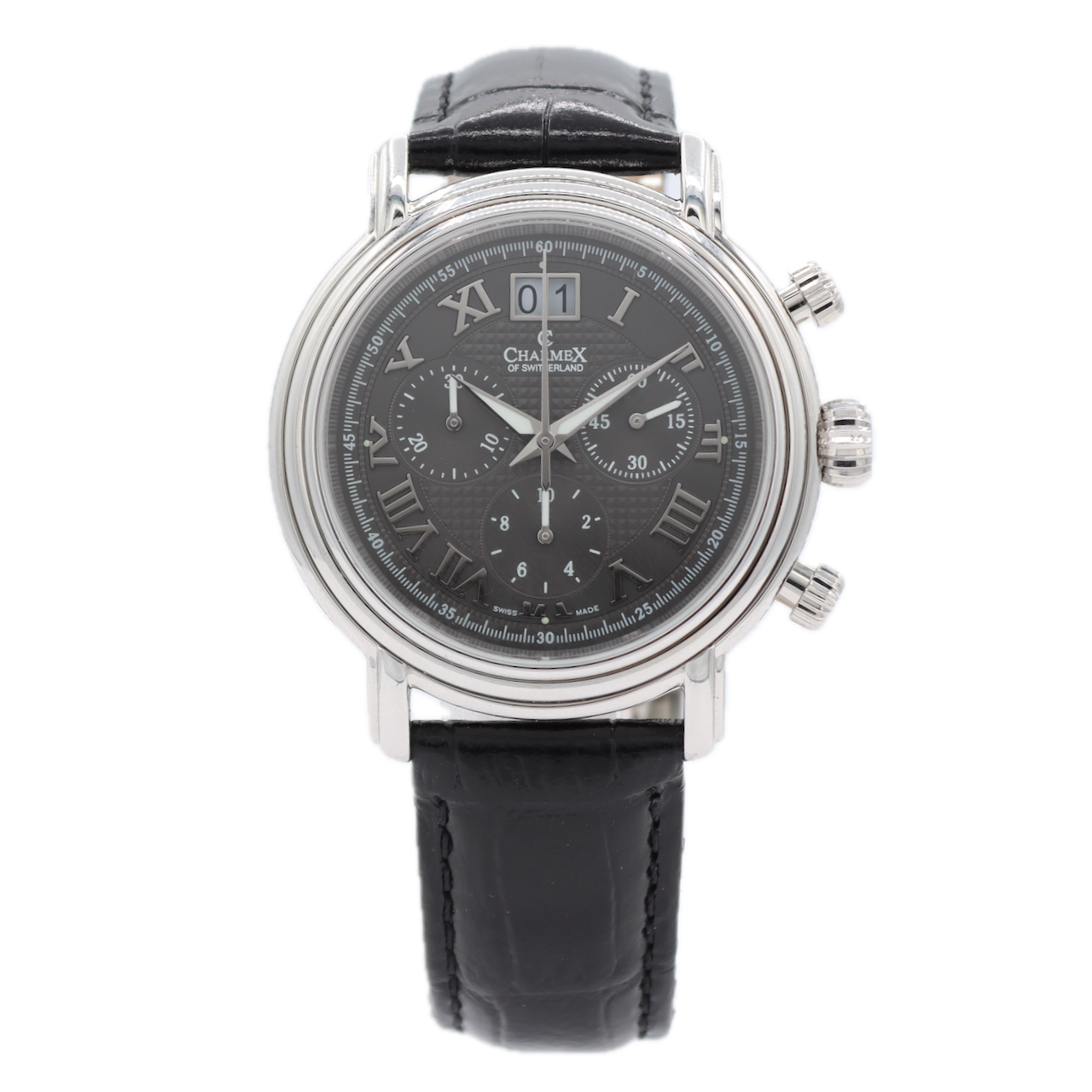 41mm Charmex S/2994 Monaco 1766 Men's Quartz Wristwatch 5040.B Swiss Steel