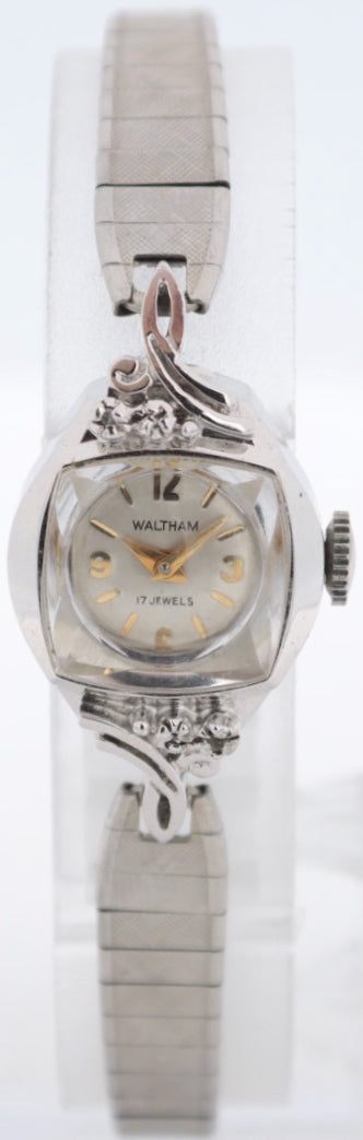 Vintage Waltham Diamond Deco Sunburst Ladies Mechanical Wristwatch 69-21 Swiss