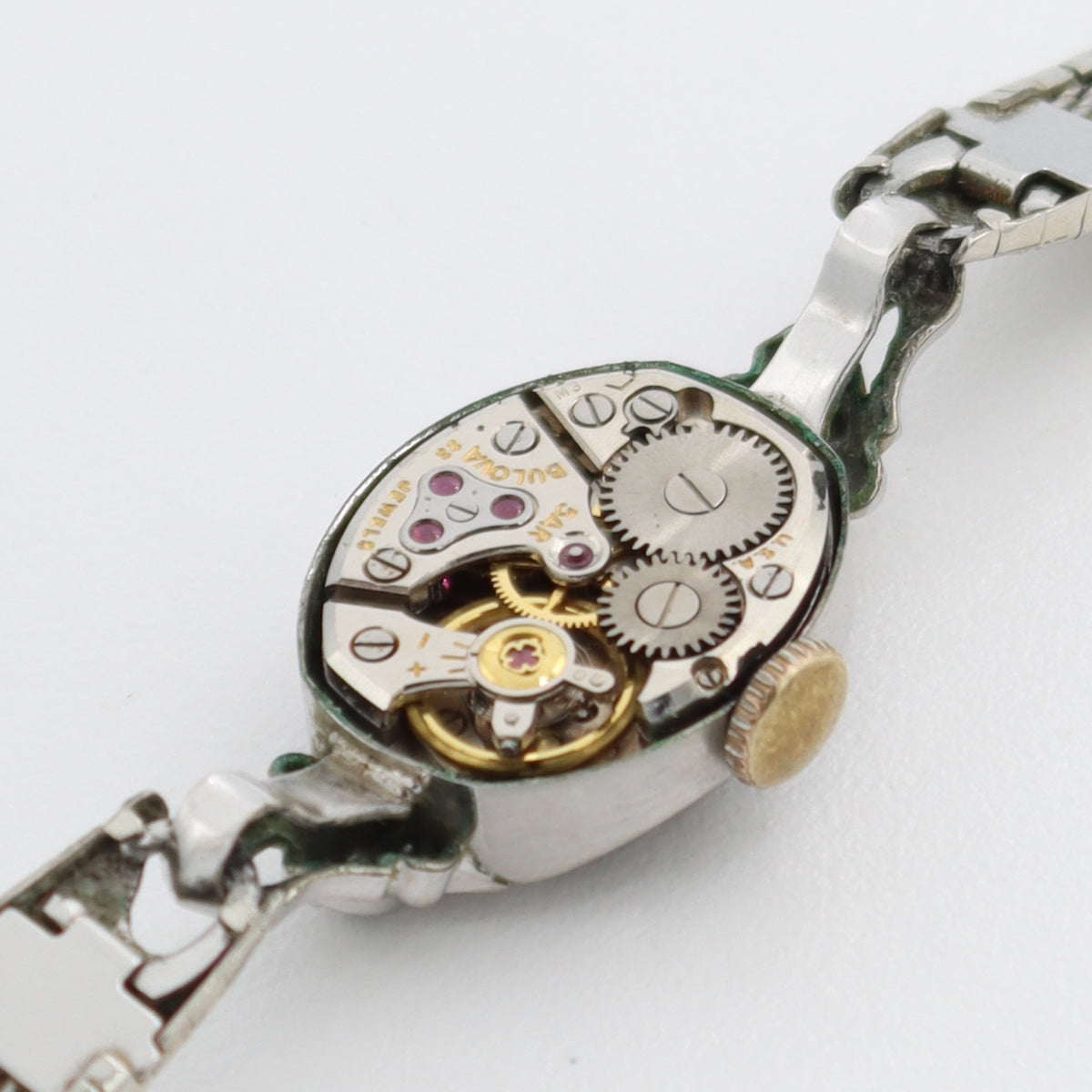 Vintage 14mm 1963 Bulova 2 Diamond Ladies Mechanical Wristwatch Swiss 10k RGP