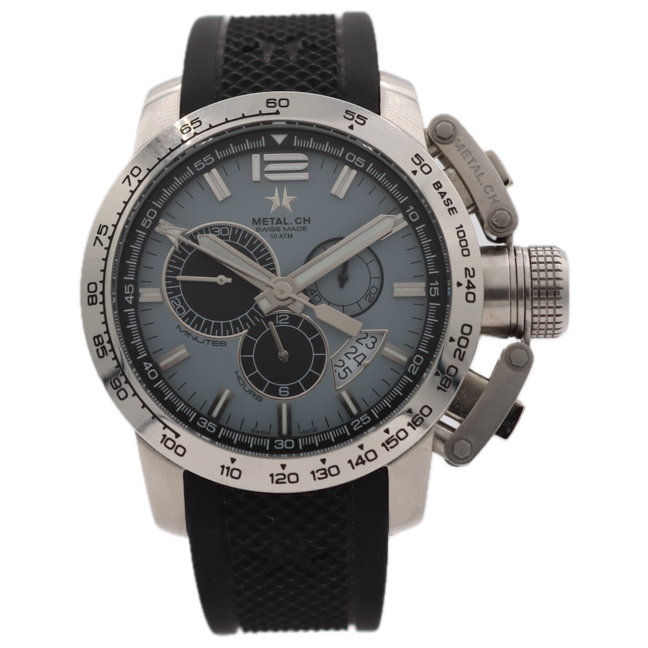44mm Metal. CH 4150.44 Chronometric Men's Quartz Wristwatch Steel Chronograph