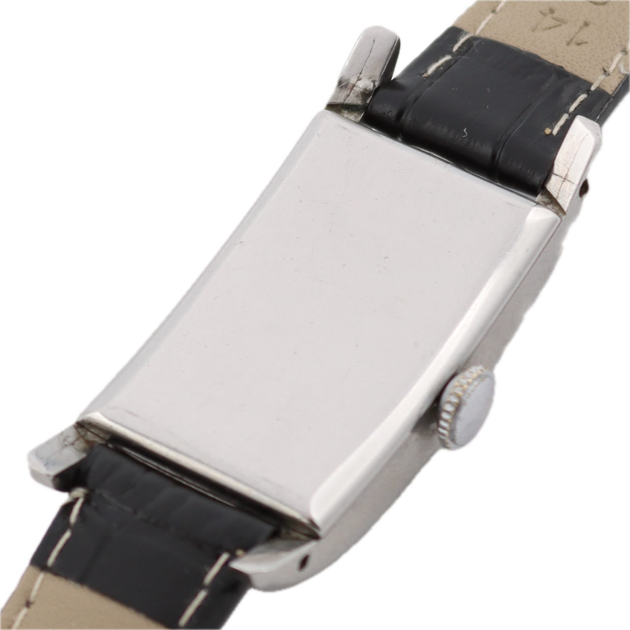 Vintage 19.5mm Bucherer Curved & Rectangular Men's Mechanical Wristwatch Steel