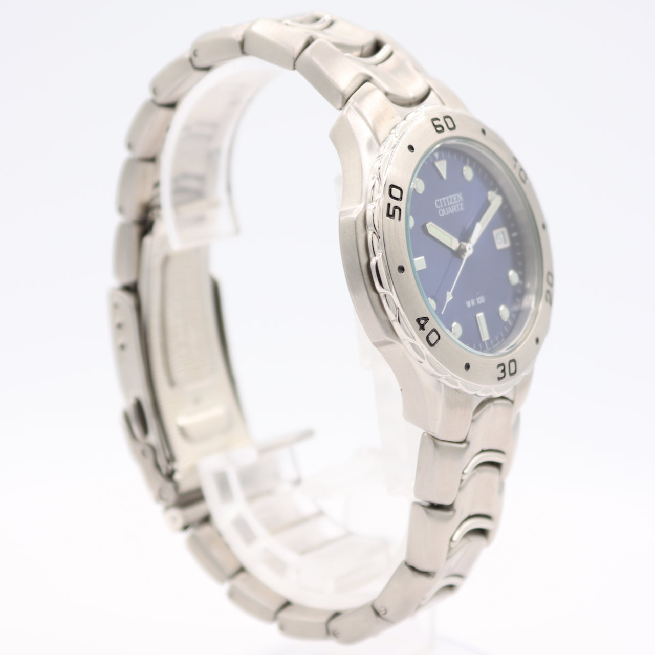 39mm Citizen 2510-S92308 Blue Dial Date Men's Quartz Wristwatch Steel With Box