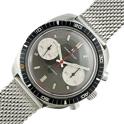 Vintage Hamilton Big Eye 647001-3 Men's Chronograph Wristwatch Valjoux 7733