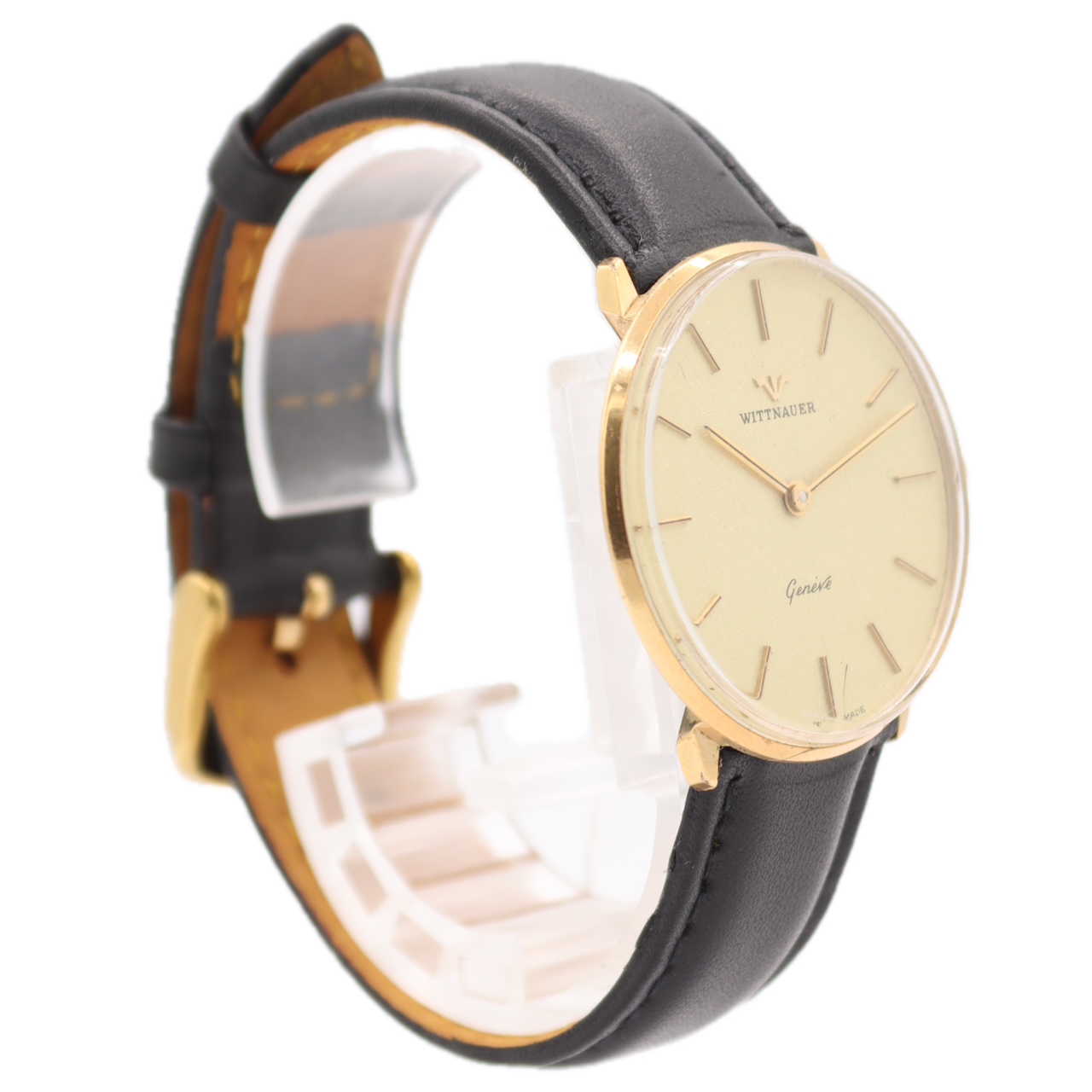 Vintage 34mm Wittnauer Geneve 17J Men's Mechanical Wristwatch Swiss Gold Tone