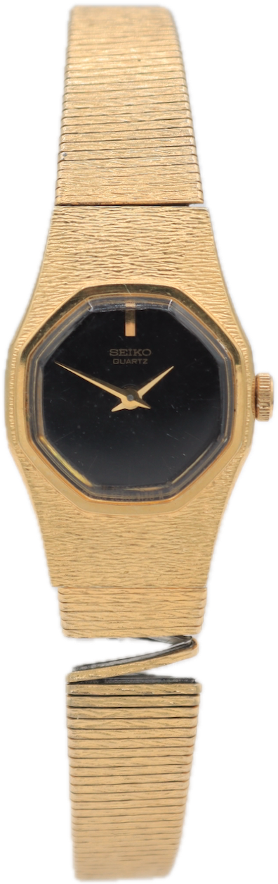 Vintage Seiko 2C20-6510 Octagonal Ladies Quartz Wristwatch Japan Gold Tone