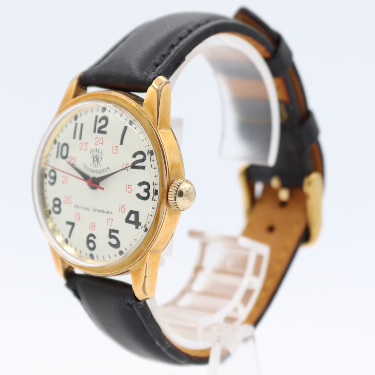 Vintage Ball Trainmaster Men's Automatic Wristwatch ETA.2821 Swiss Gold Tone