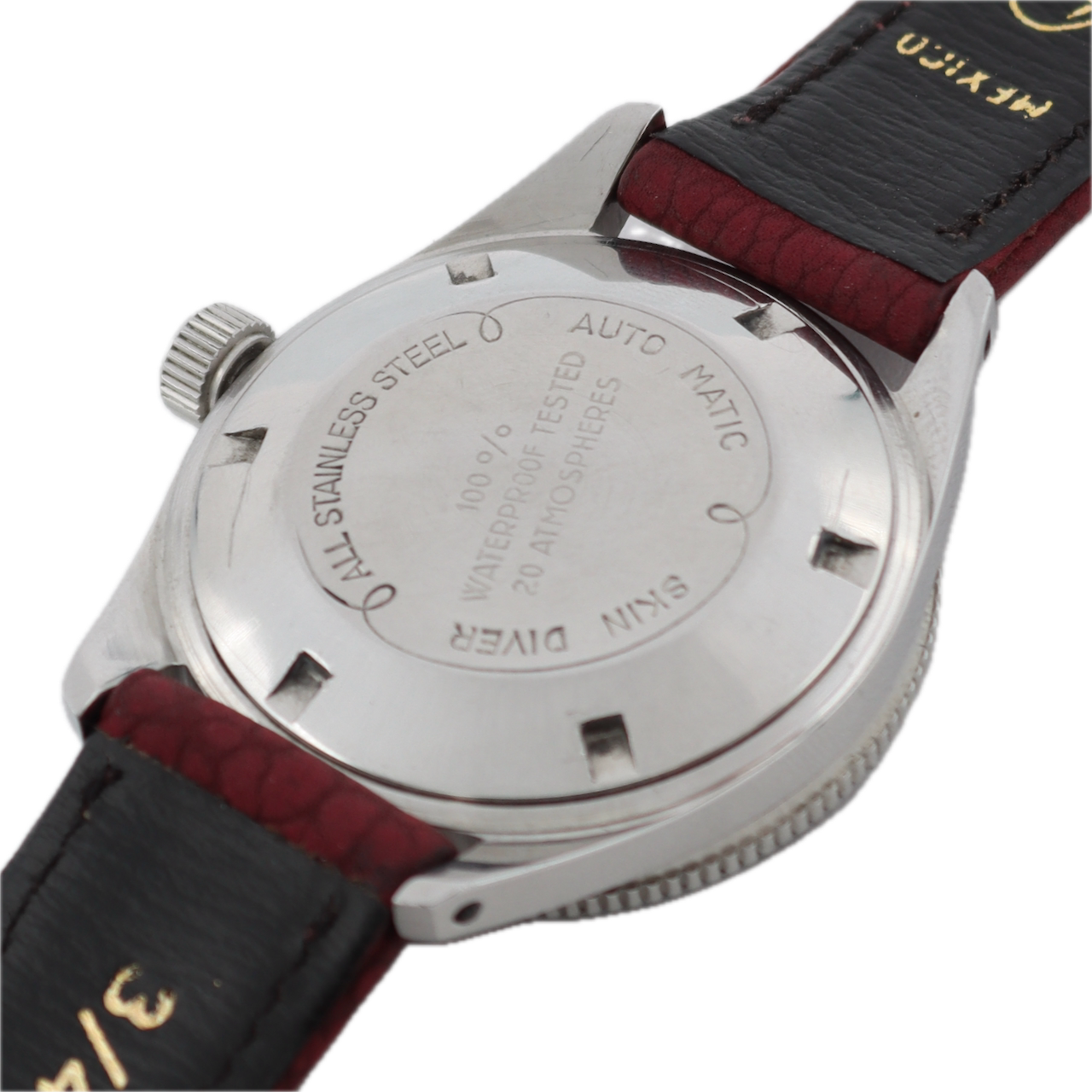 37.5mm Helbros Skin Diver Men's Automatic Wristwatch PUW 1361 West GermanySteel