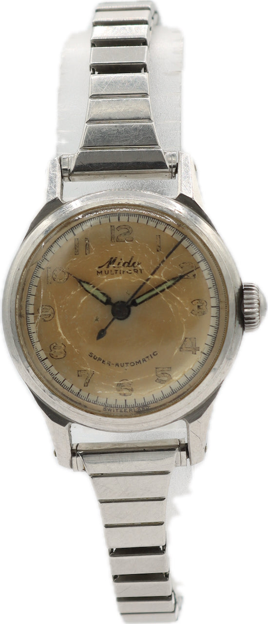 Vintage 25mm Mido Multifort Ladies Automatic Wristwatch 717 Swiss Steel