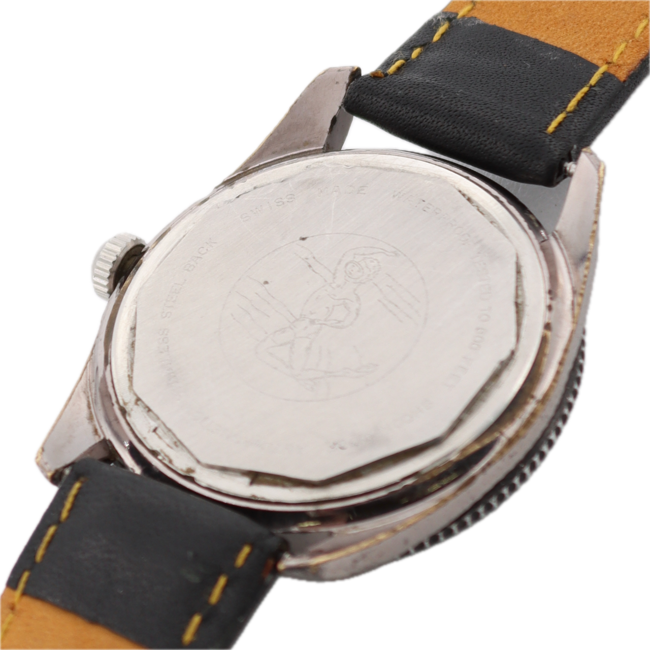 Vintage 36mm Paul Raynard Skin Diver Men's Mechanical Wristwatch Swiss Steel