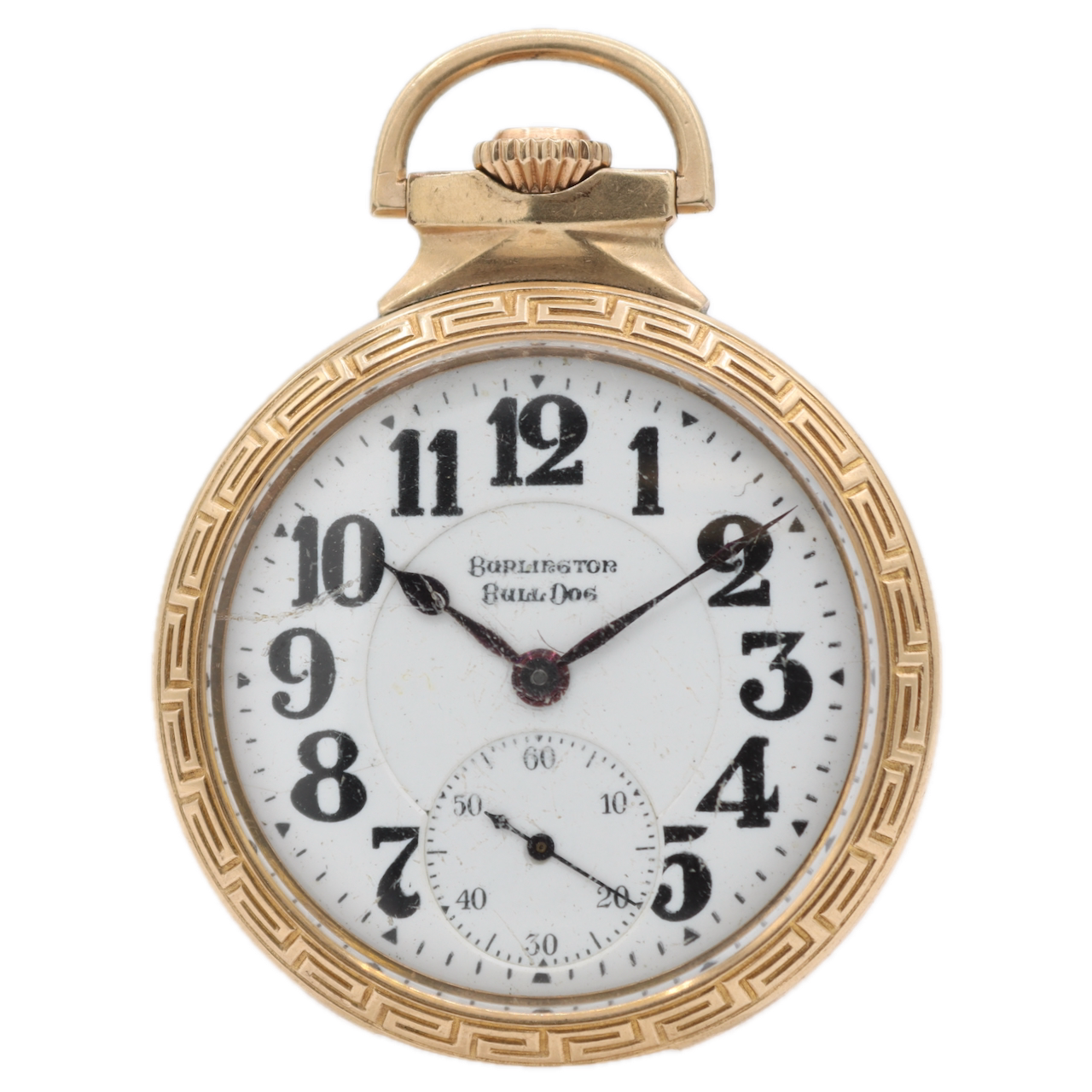 Antique 18s 1923 Burlington Bull Dog 21j Mechanical Pocket Watch 107 14k GF