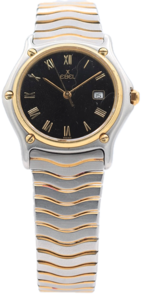 Vintage Ebel 183909 Classic Wave Ladies Quartz Wristwatch Steel & 18k Gold