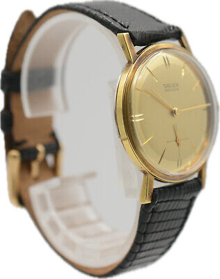 Vintage 33mm Gruen Gold Mirror Dial Men's Mechanical Wristwatch N 510R Rare