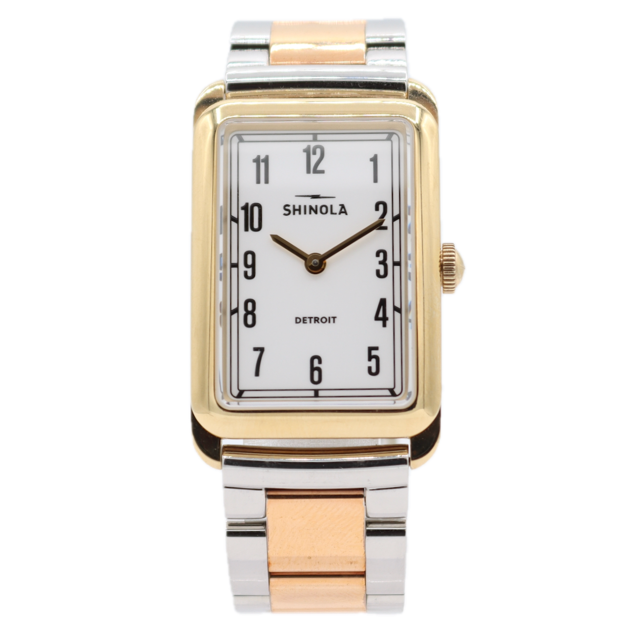 24mm Shinola Muldowney Ladies Quartz Wristwatch USA Stainless Steel Two Tone