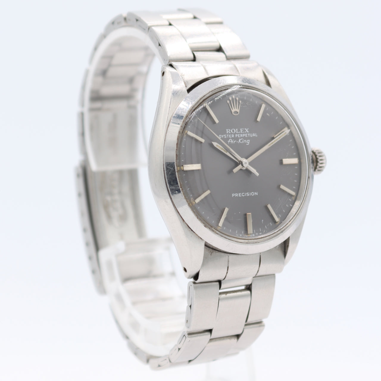 Vintage 1975 Rolex 5500 Air King Men's Automatic Wristwatch Swiss Steel Grey