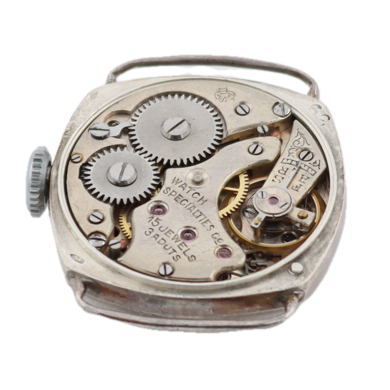 Vintage Gruen Wire Lug Ladies Mechanical Wristwatch Swiss Silver Trench Style