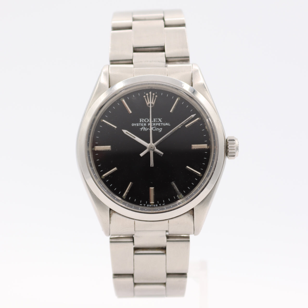 Vintage 34mm 1978 Rolex 5500 Air-King Men's Automatic Wristwatch Steel Black