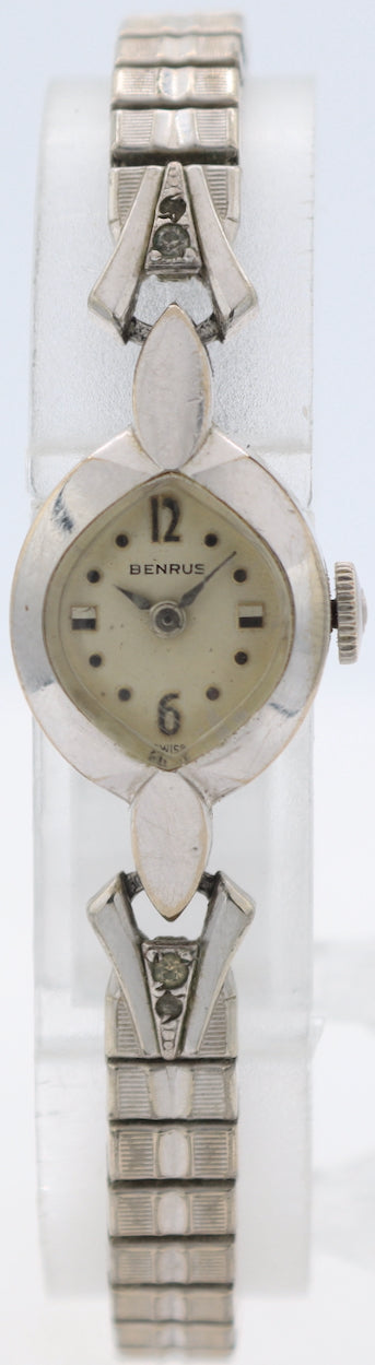 Vintage Benrus Cocktail Ladies Mechanical Wristwatch GL 4L2 Steel & 10k WGF