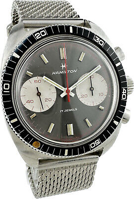 Vintage Hamilton Big Eye 647001-3 Men's Chronograph Wristwatch Valjoux 7733