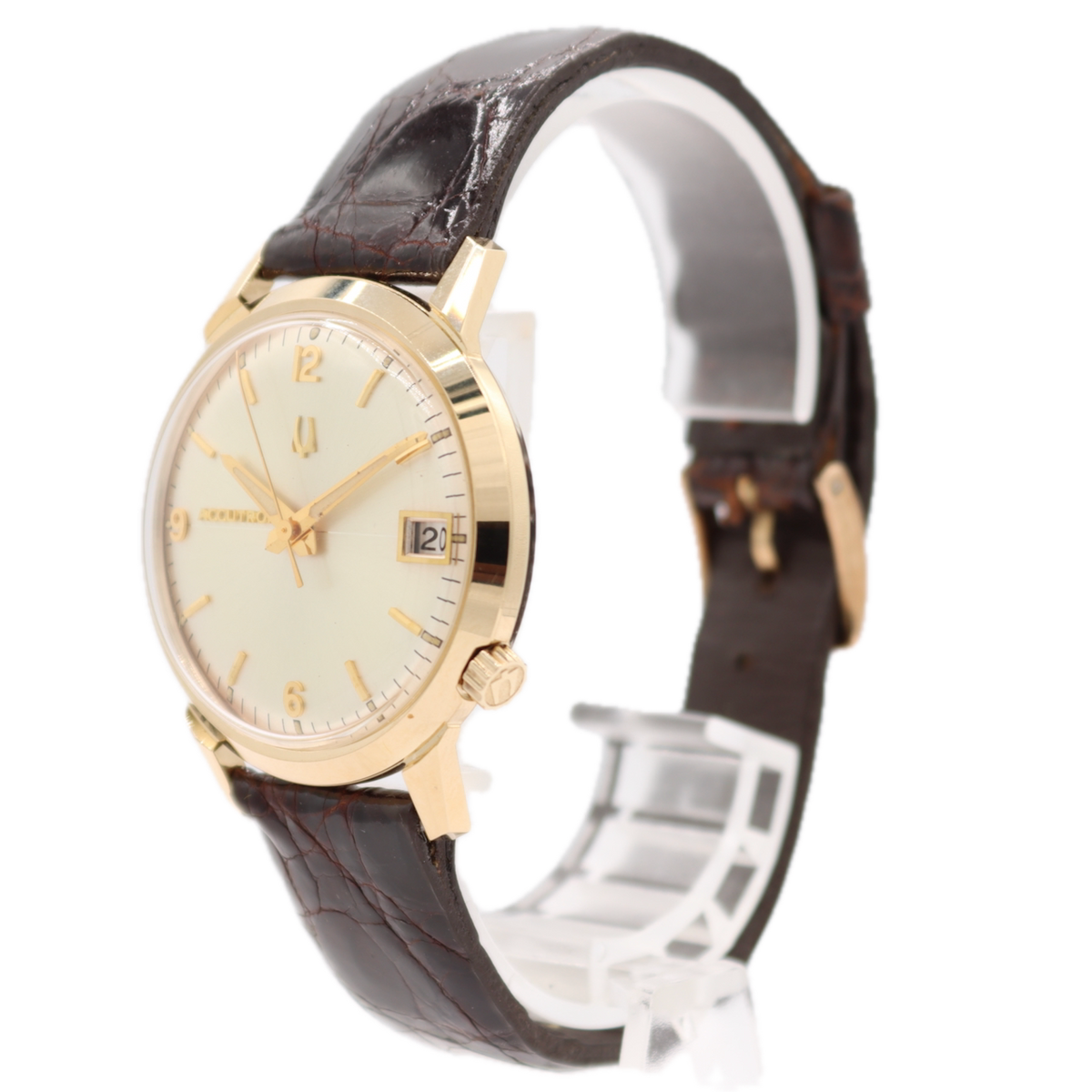 Accutron Calender-O 2661 Burgundy Crocodile