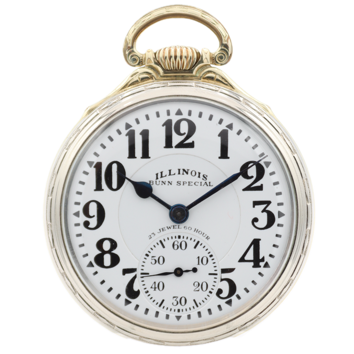 Vintage 16s 1930 Illinois Type 1 60HR RR Pocket Watch 163 Bunn Special Two ToneIllinois 163 Type 1 60HR 163 Bunn Special