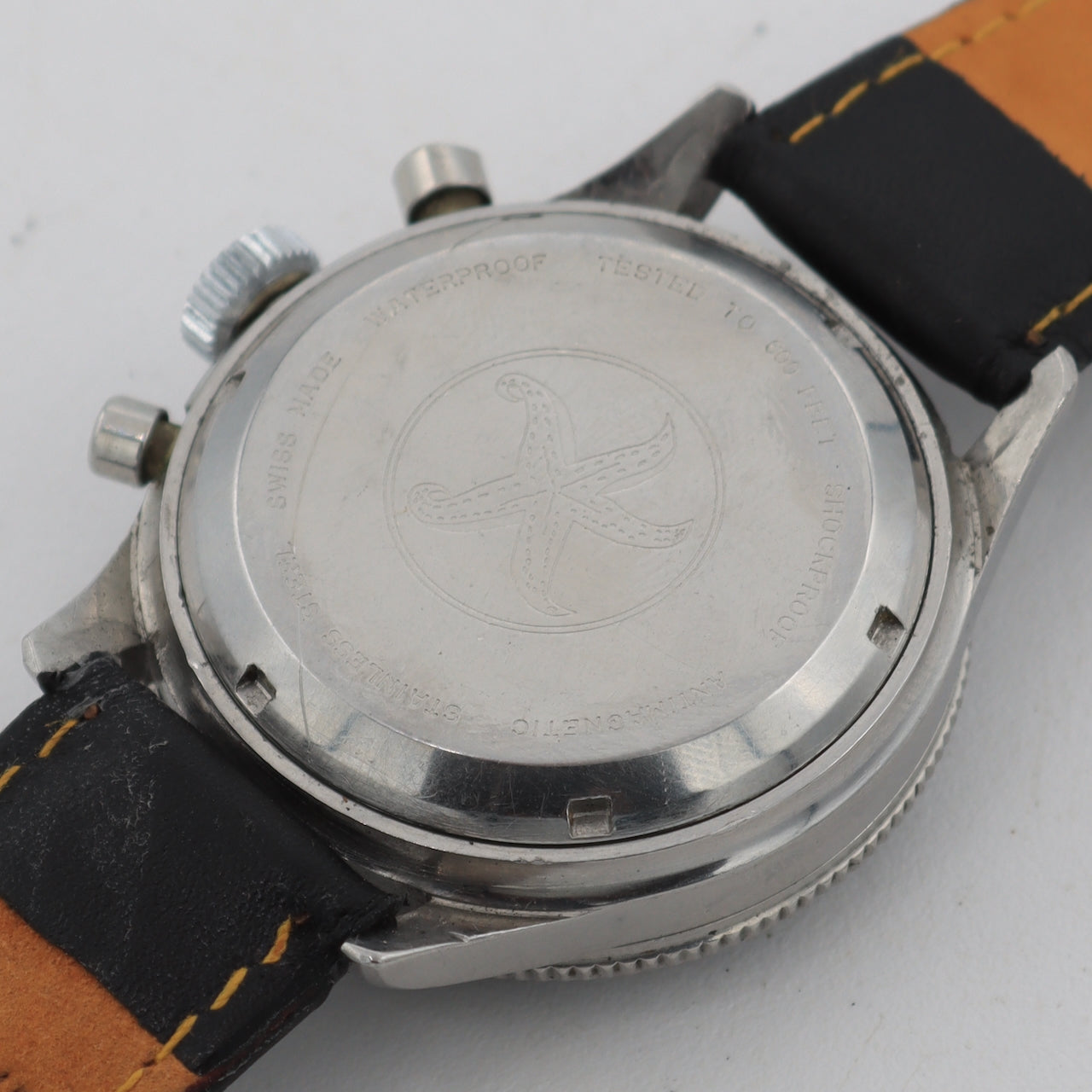 Vintage Baylor 1079 Reverse Panda Men's Chronograph Wristwatch Landeron 349