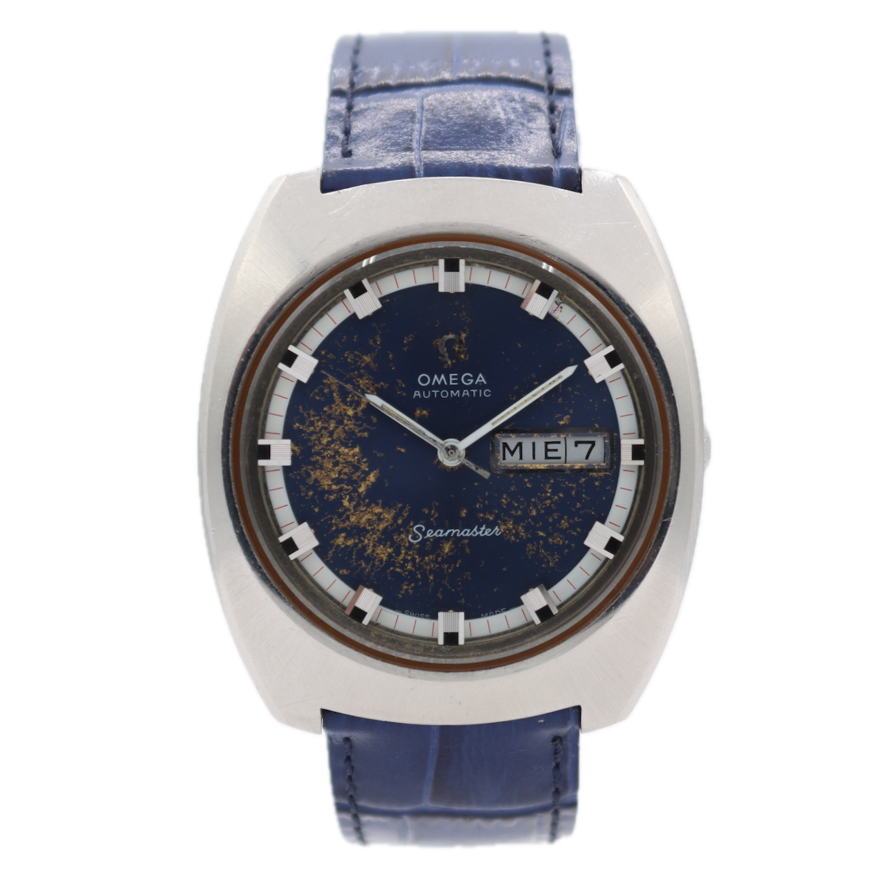 Vintage Omega 166.111 Seamaster Men's Automatic Wristwatch Steel Spanish Day