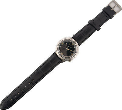 Vintage Wyler 1976-11620 Men's Mechanical Wristwatch Steel Crosshair Skin Diver