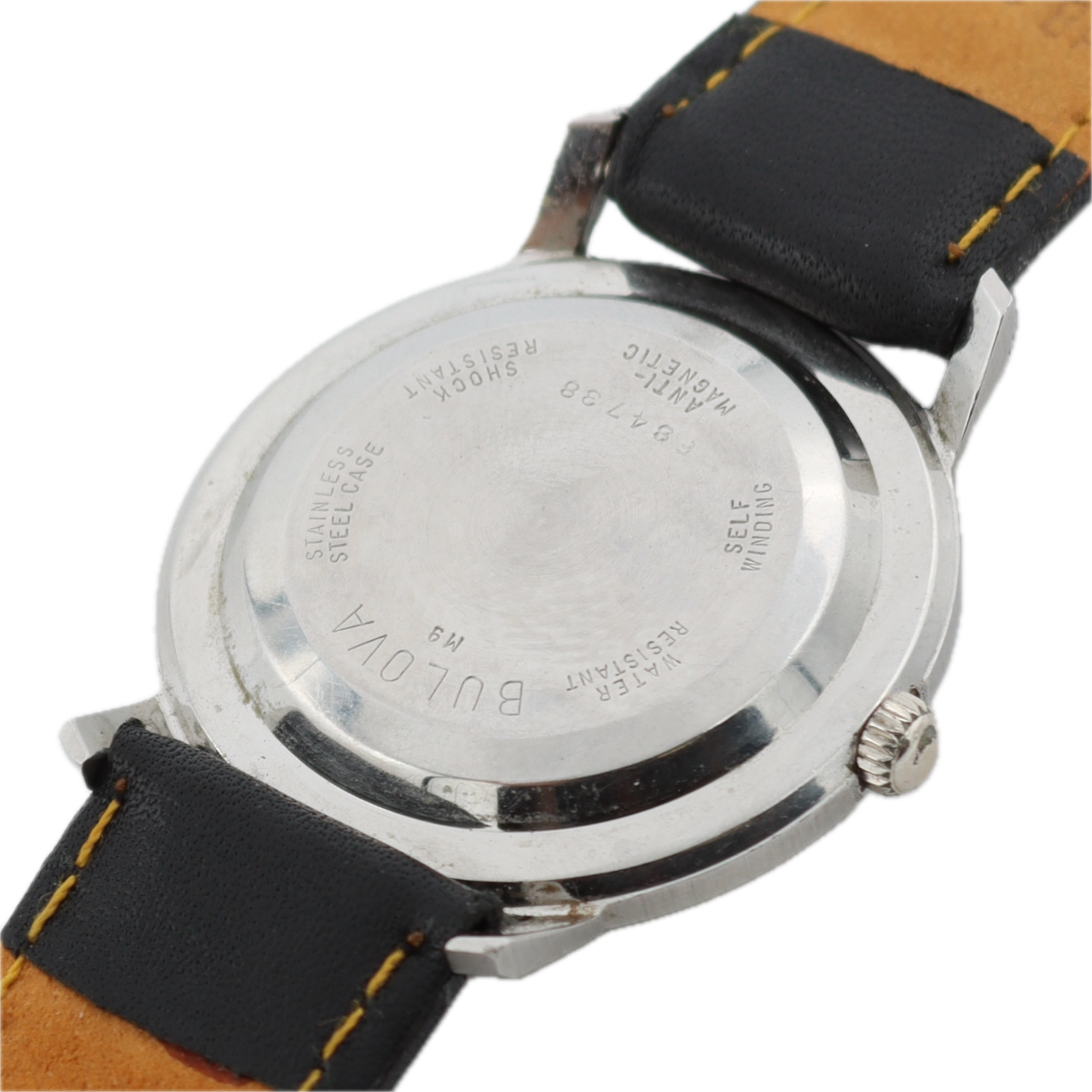 Vintage 32.5mm 1969 Bulova "30 Jewels" Men's Automatic Wristwatch Steel Linen