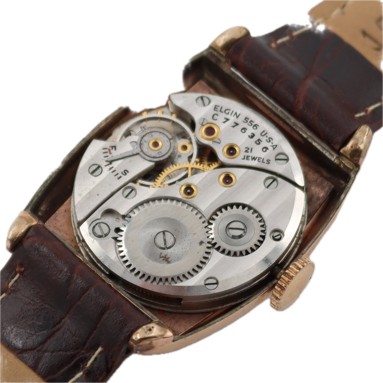 Vintage 25.5mm Lord Elgin 21 Jewel Men's Mechanical Wristwatch 556 14k Pink GF