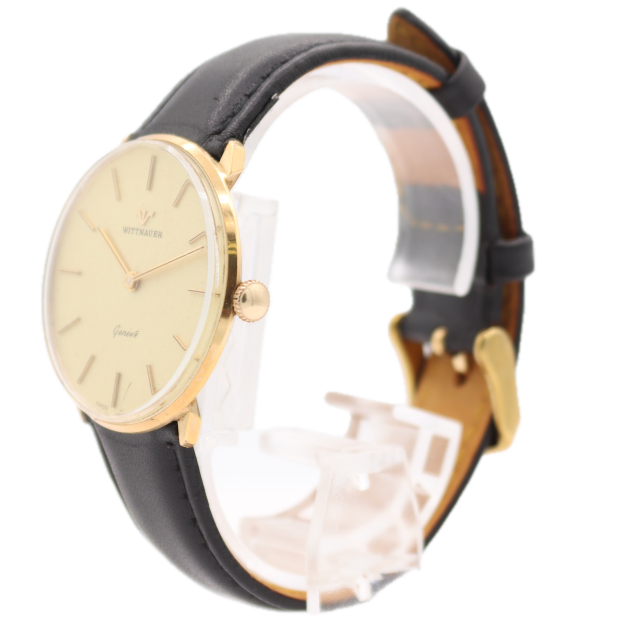 Vintage 34mm Wittnauer Geneve 17J Men's Mechanical Wristwatch Swiss Gold Tone