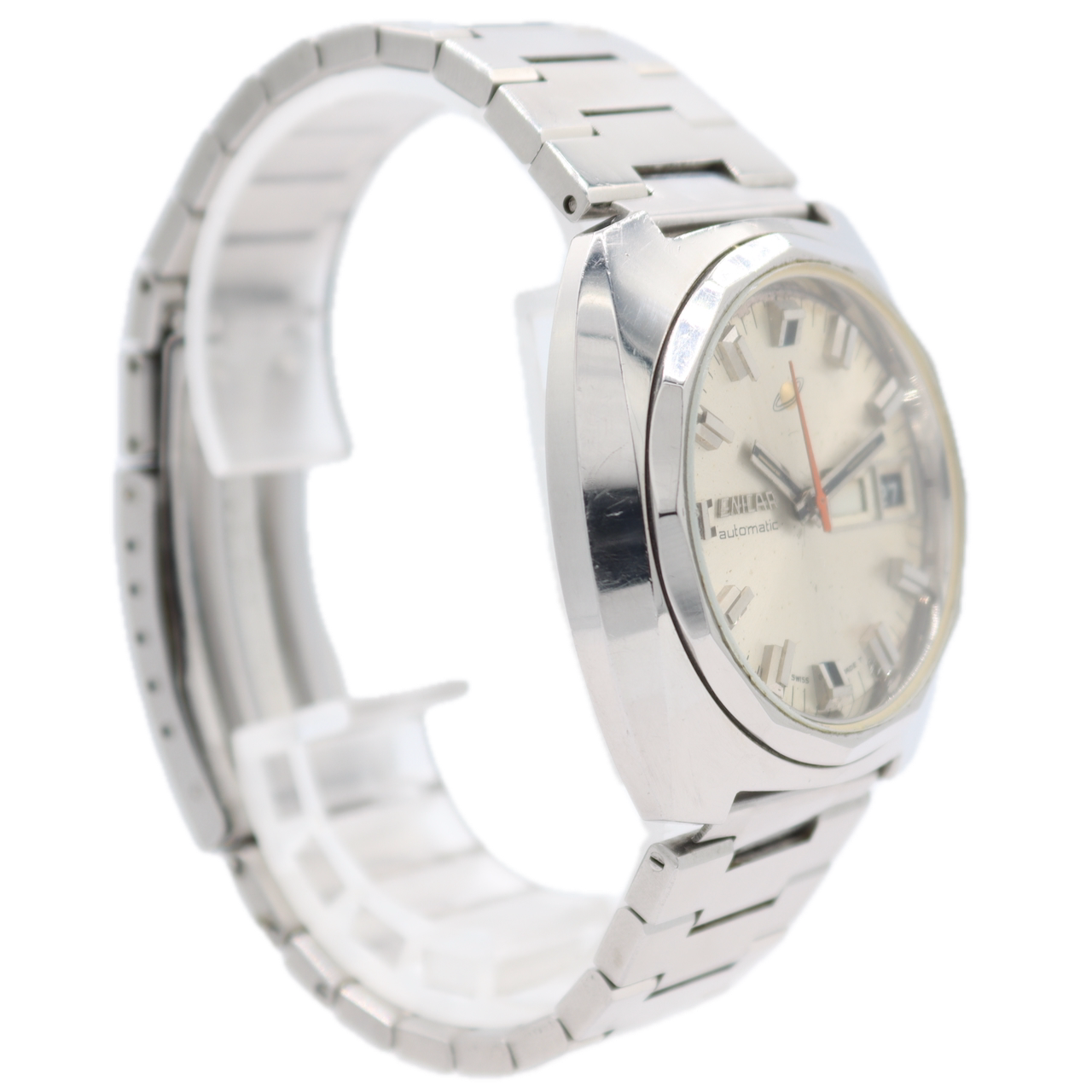 Vintage 39mm Enicar Ocean Pearl Men's Automatic Wristwatch Swiss Steel Day Date