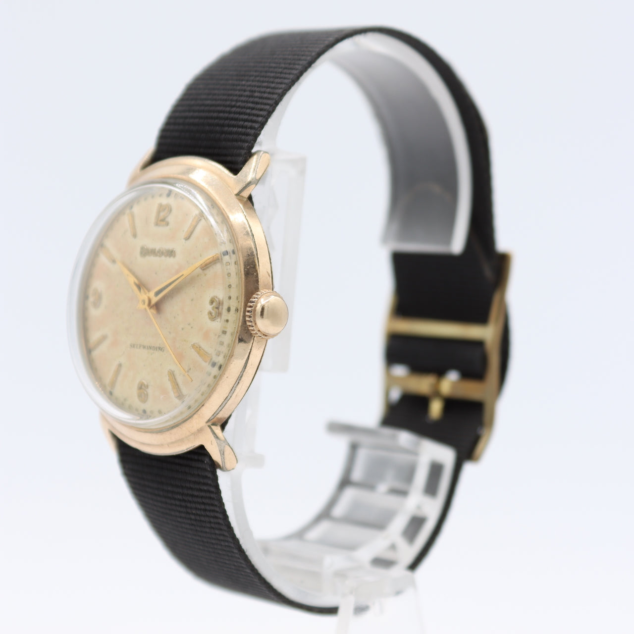 Vintage 1962 Bulova Linen Dial Men's Automatic Wristwatch 11 AFAC Swiss 10k RGP