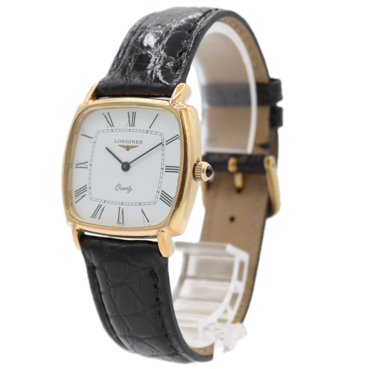 Vintage 1980 Longines MA9282-0960 Roman Men's Quartz Wristwatch Swiss Gold Tone