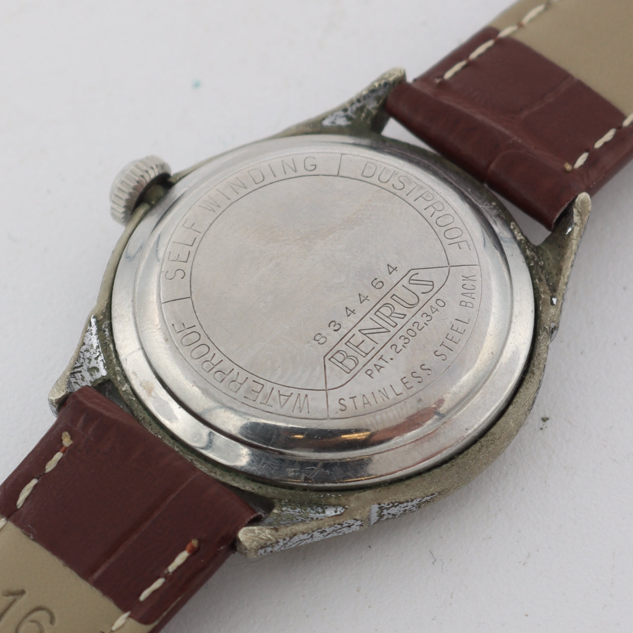Vintage Benrus 3 Star Sunburst Men's Automatic Wristwatch Steel & Chrome