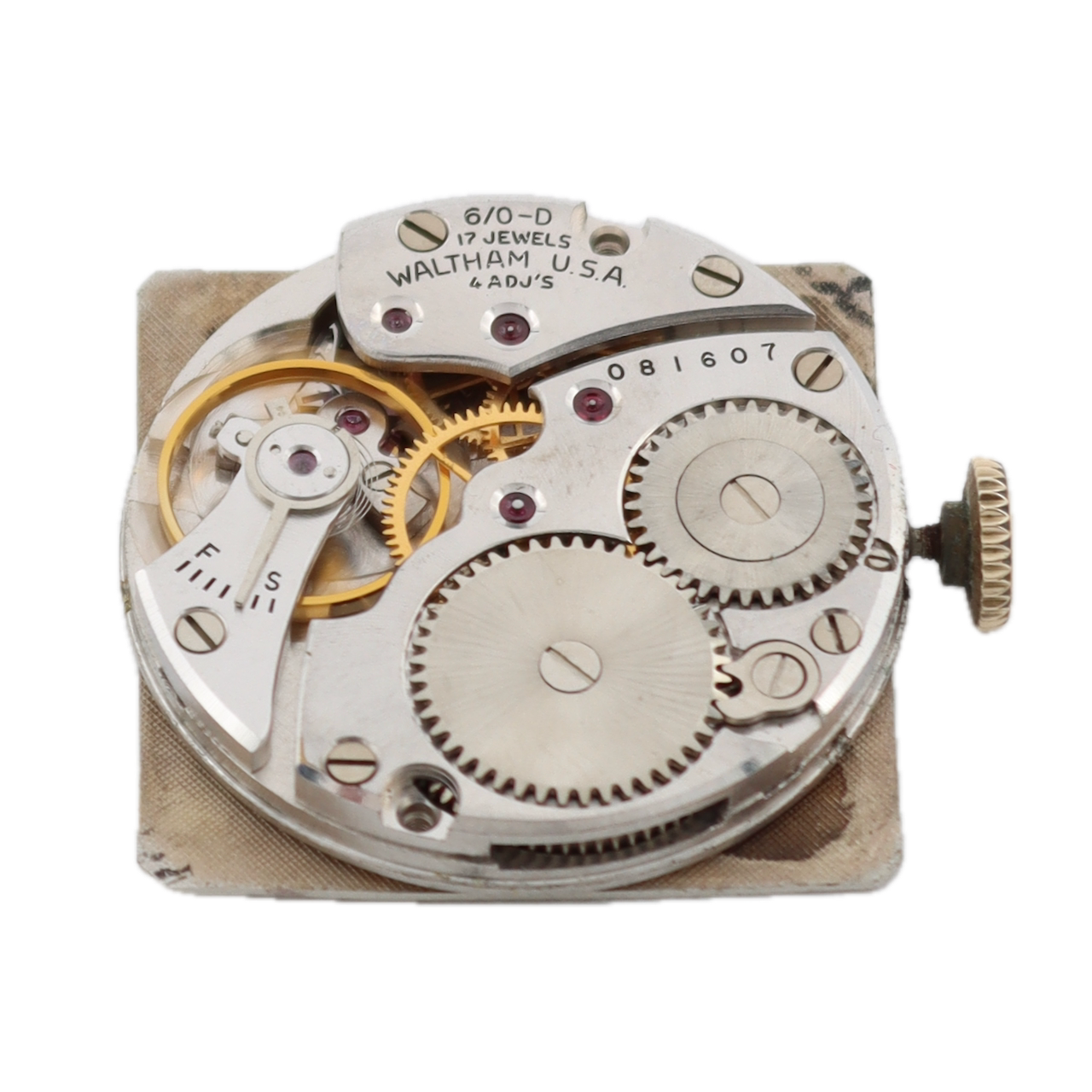 Vintage 28.5mm Waltham Square Dial 17J Men's Mechanical Wristwatch USA 10k RGP