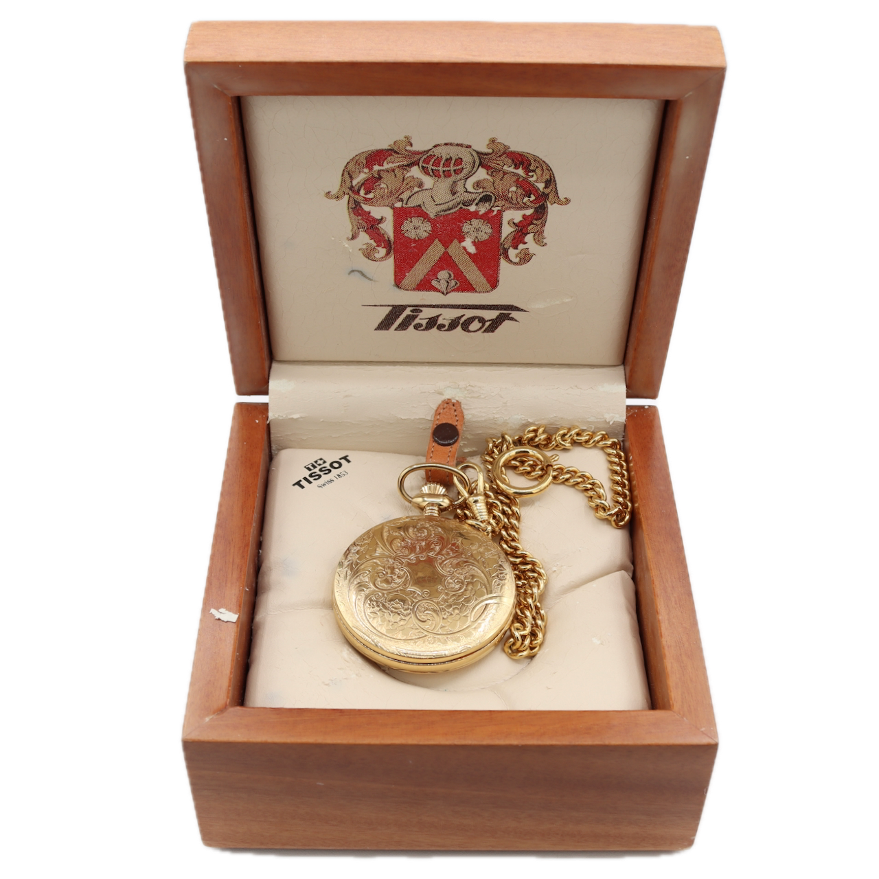 Vintage 49.5mm Tissot 17j Mechanical Hunter Pocket Watch Gold ToneSwiss