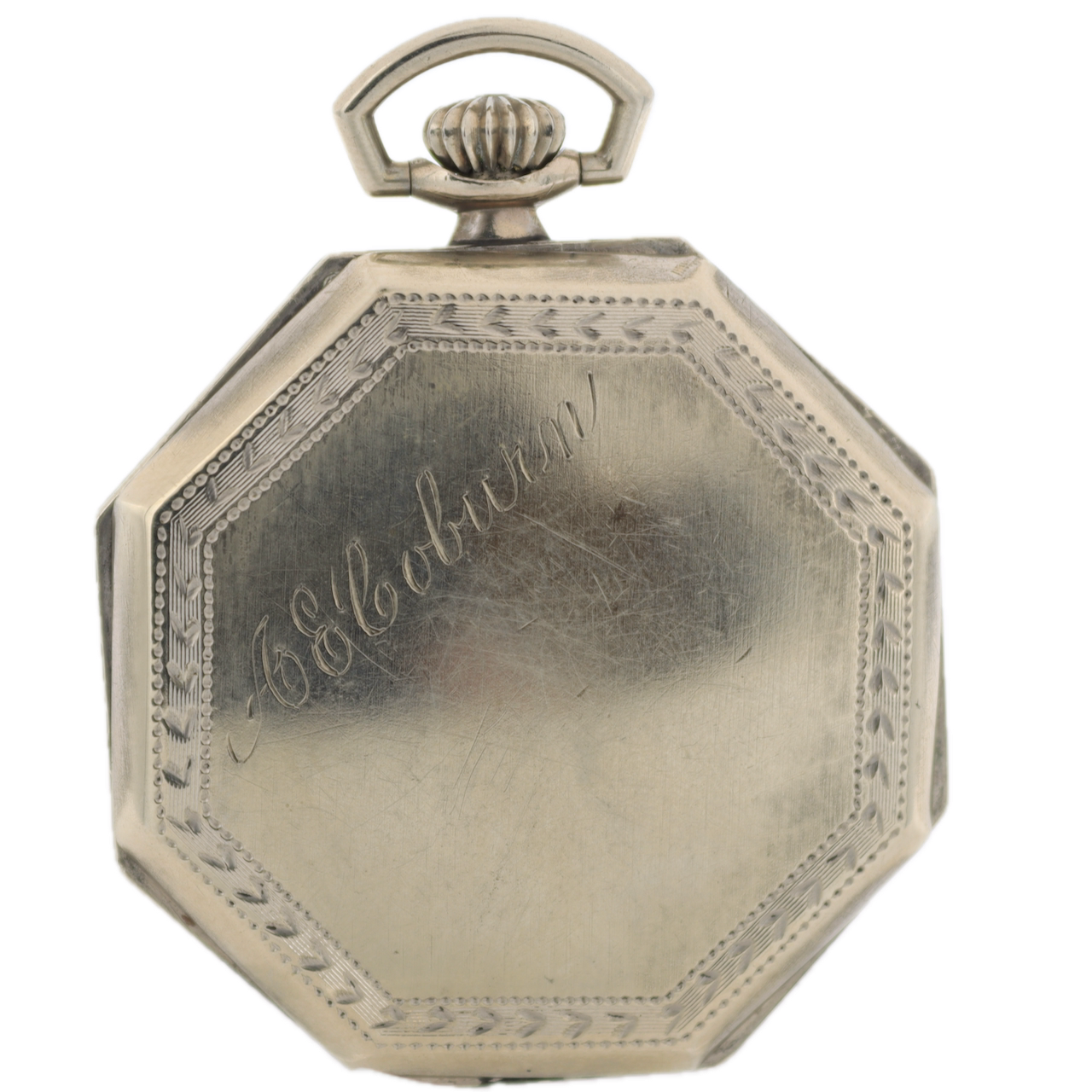 Antique 12 Size Illinois Octagon 17J Mechanical Pocket Watch 404 Silveroid