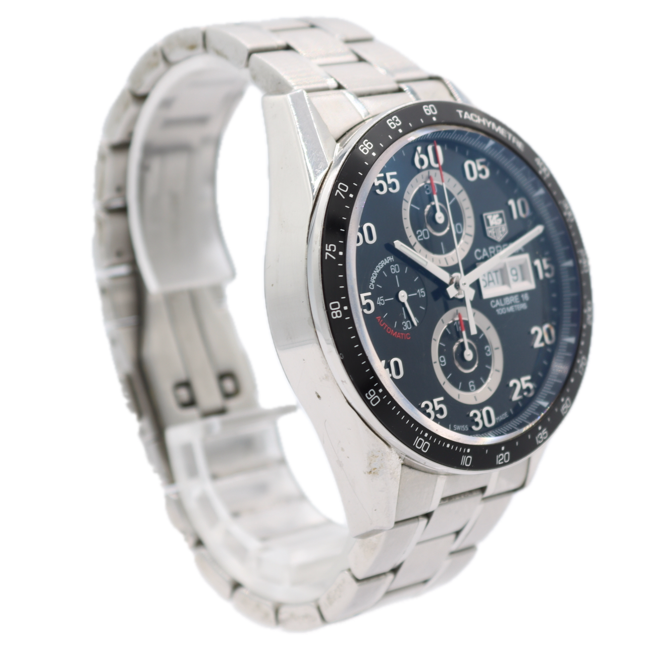 43mm TAG Heuer CV2A10.BA0796 Carrera Calibre 16 Men's Chronograph Wristwatch