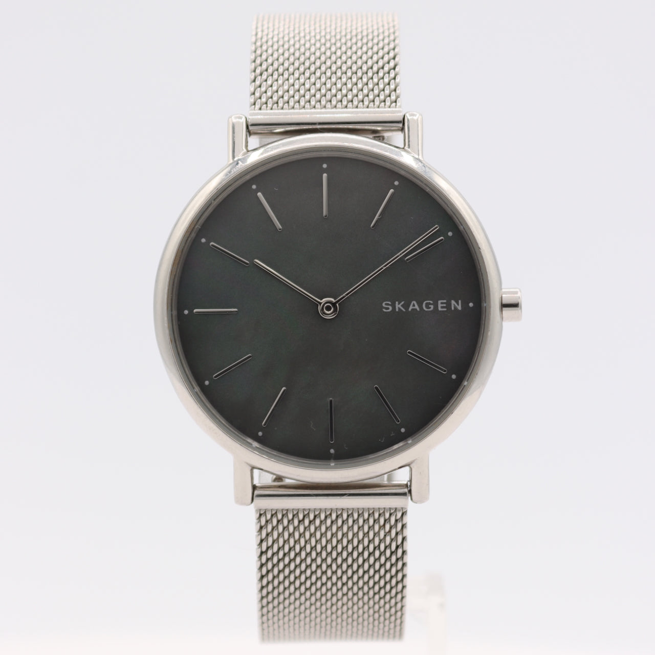 36mm Skagen SKW2730 Signatur Ladies Quartz Wristwatch Steel Slim Grey MOP Dial
