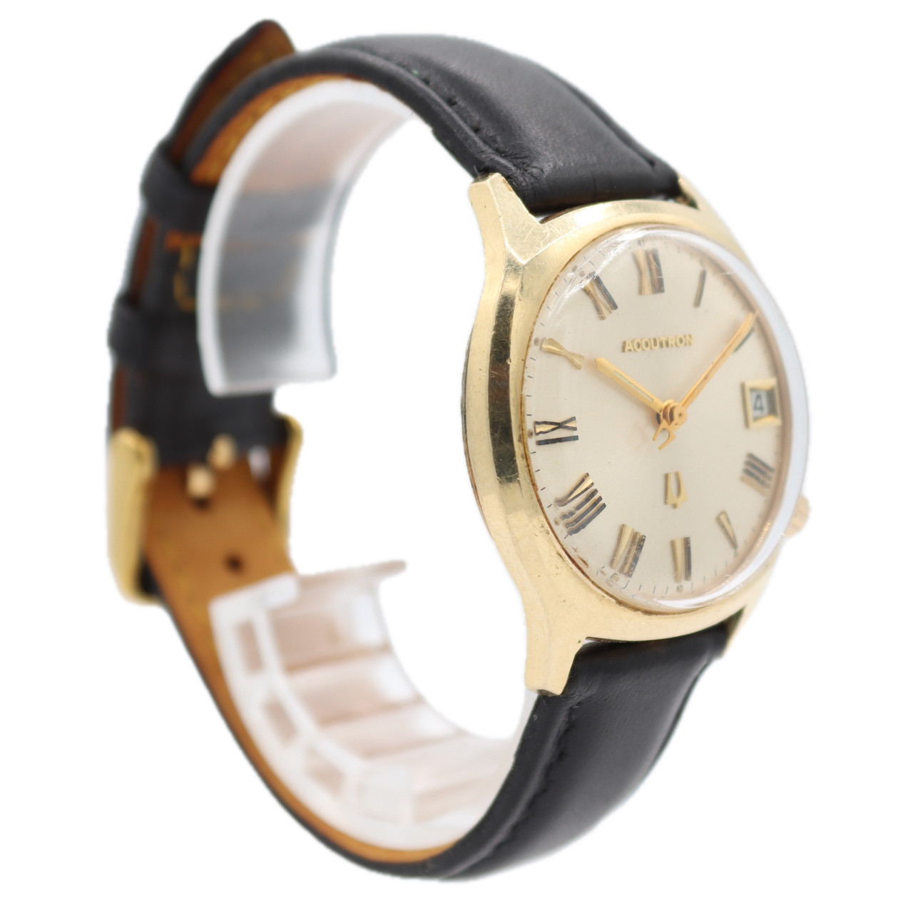 Vintage 1968 Accutron 2662 Roman Date Men's Tuning Fork Wristwatch 218D 10k GF