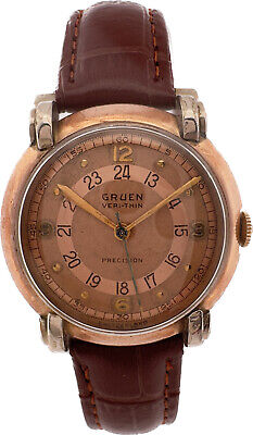 Vintage Gruen Pan Am / America Men's Wristwatch 420 SS Gold Filled Two Tone