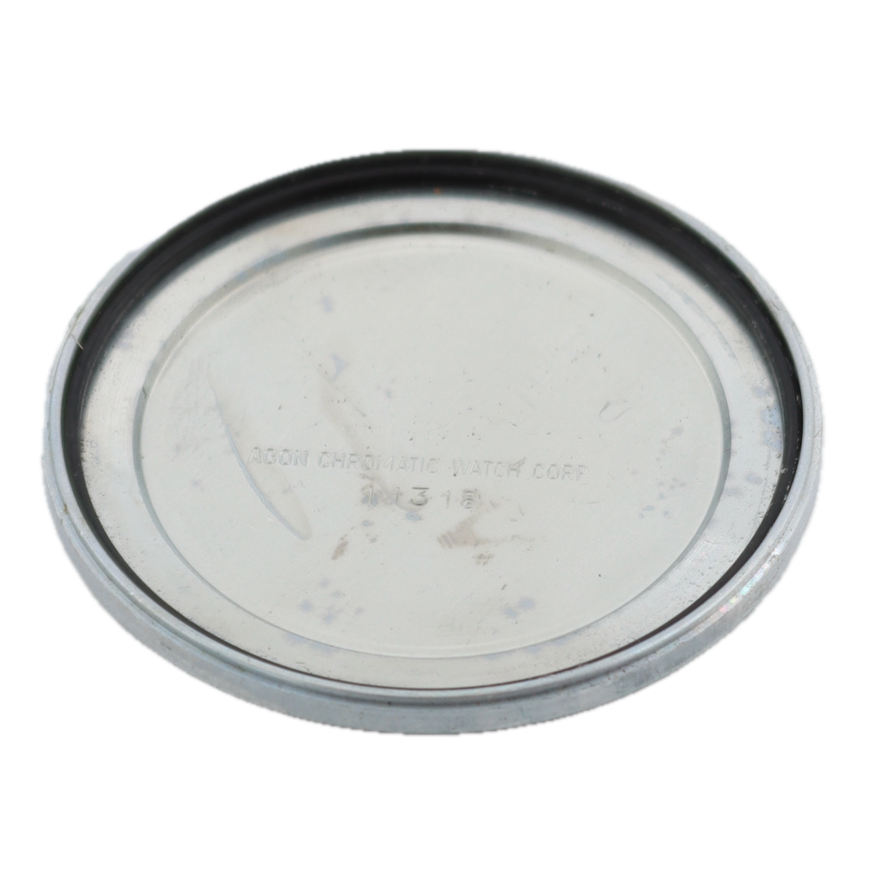 Vintage CustOmtime World Time Men's Wristwatch Swiss Chrome Plated Diver Style