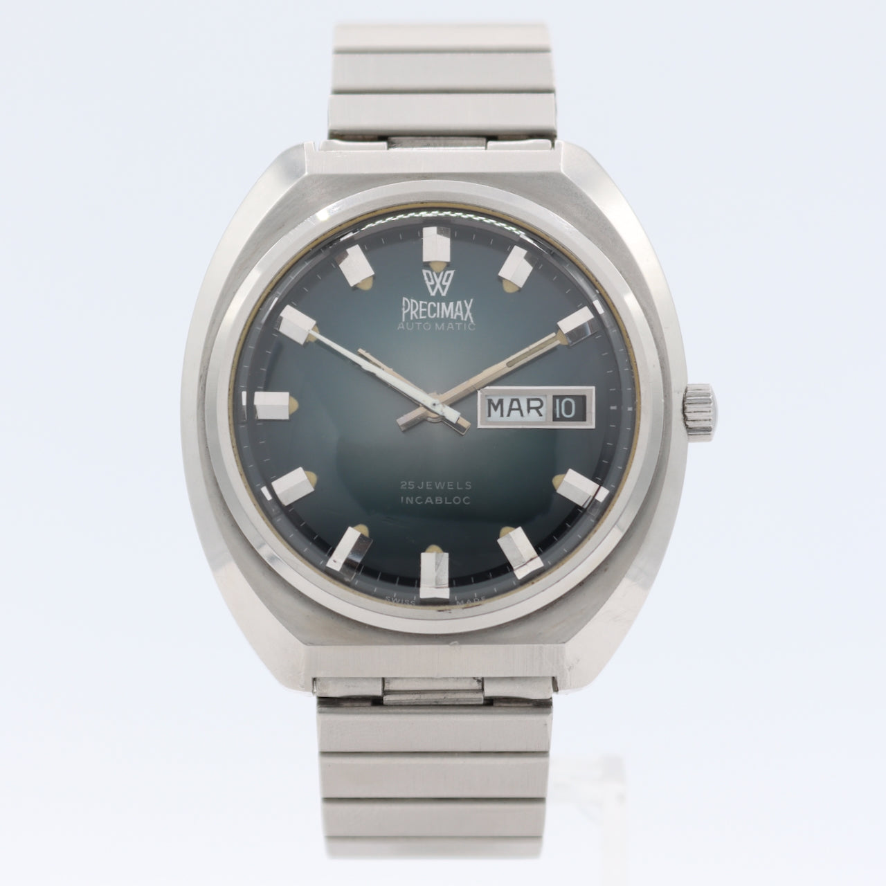 38mm Precimax Day Date 25 Jewel Men's Automatic Wristwatch ETA 2789 Sw