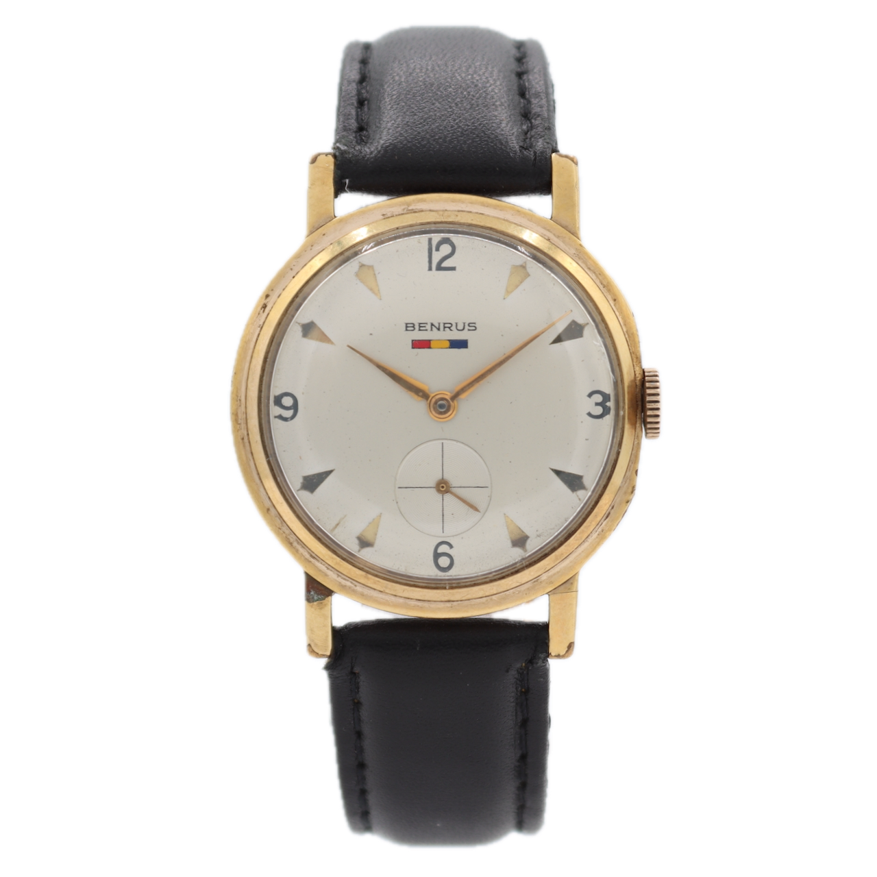 Vintage Benrus DN21 Men's Mechanical Wristwatch ETA 1280 Swiss Gold Tone Cream