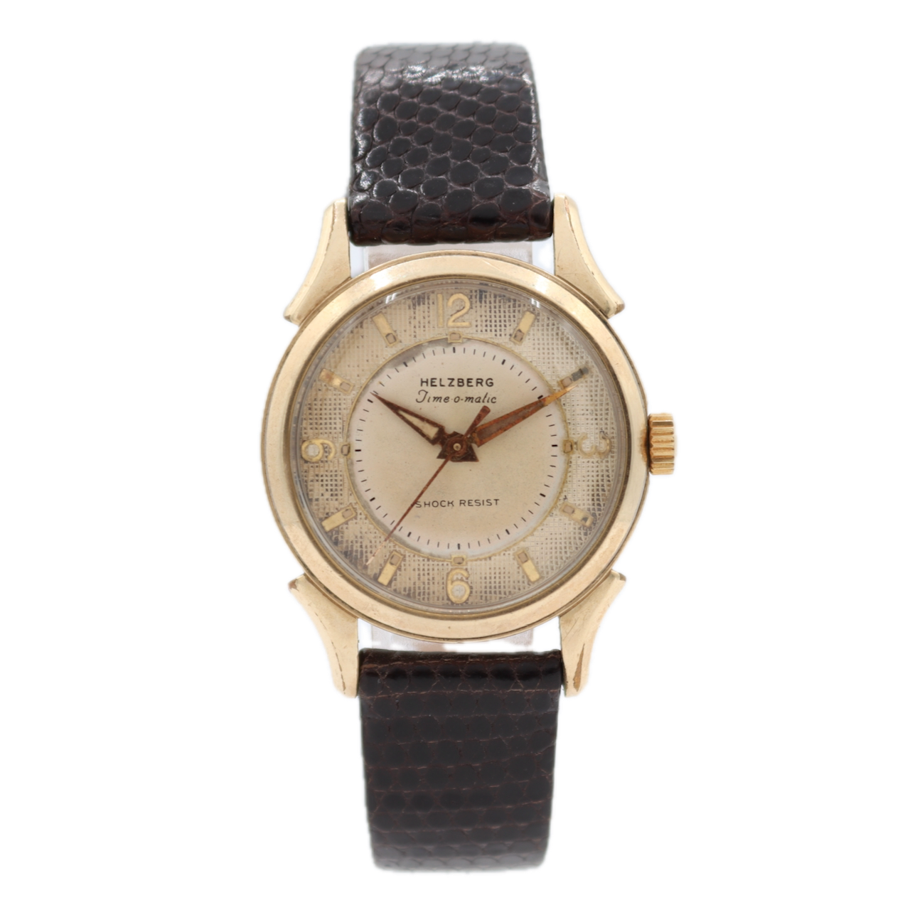 Vintage Helzberg Time-o-matic Men's Mechanical Wristwatch A.Schild 1361 10k GF