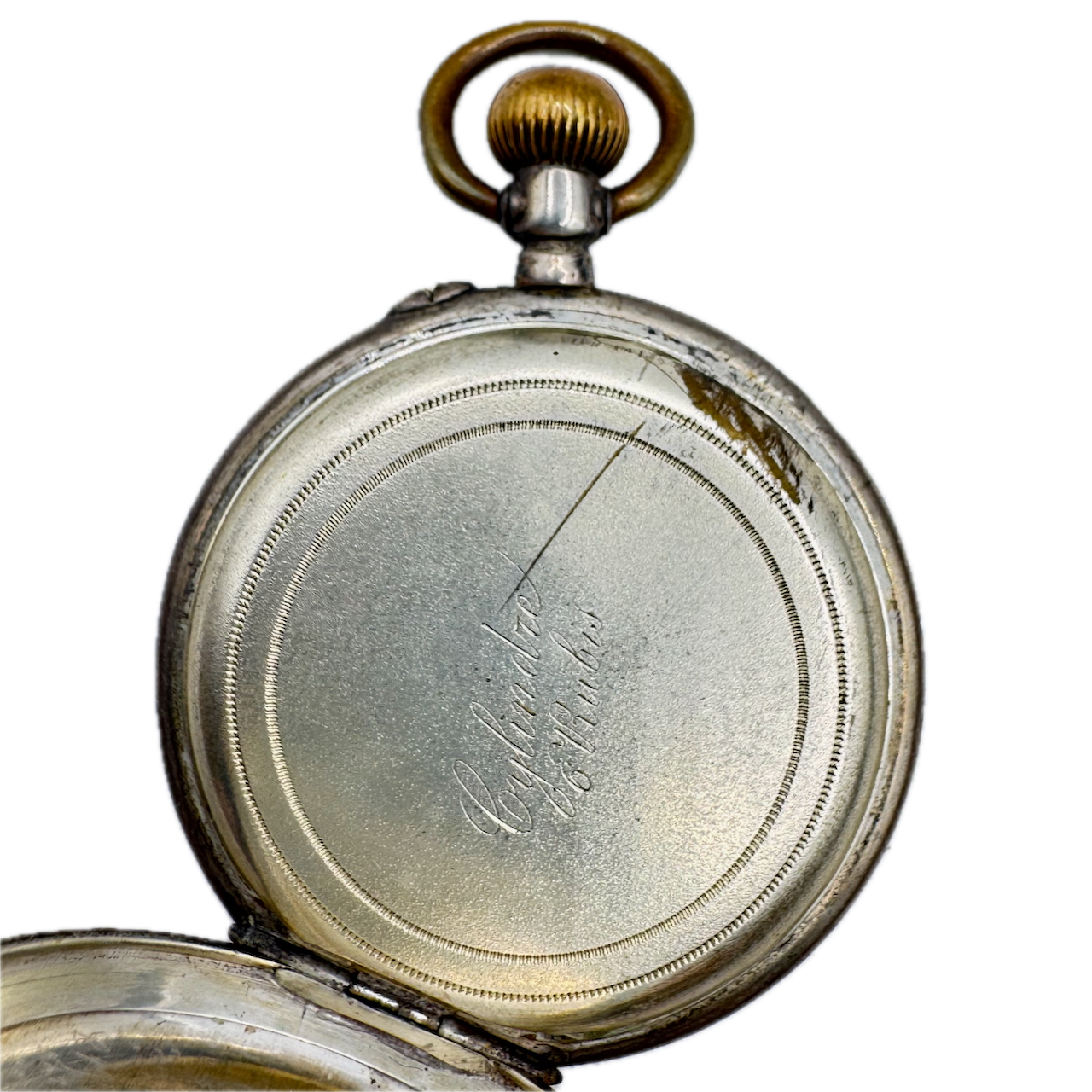 Antique Unbranded Shield 6 Jewel Mechanical Pocket Watch .800 SilverSwiss