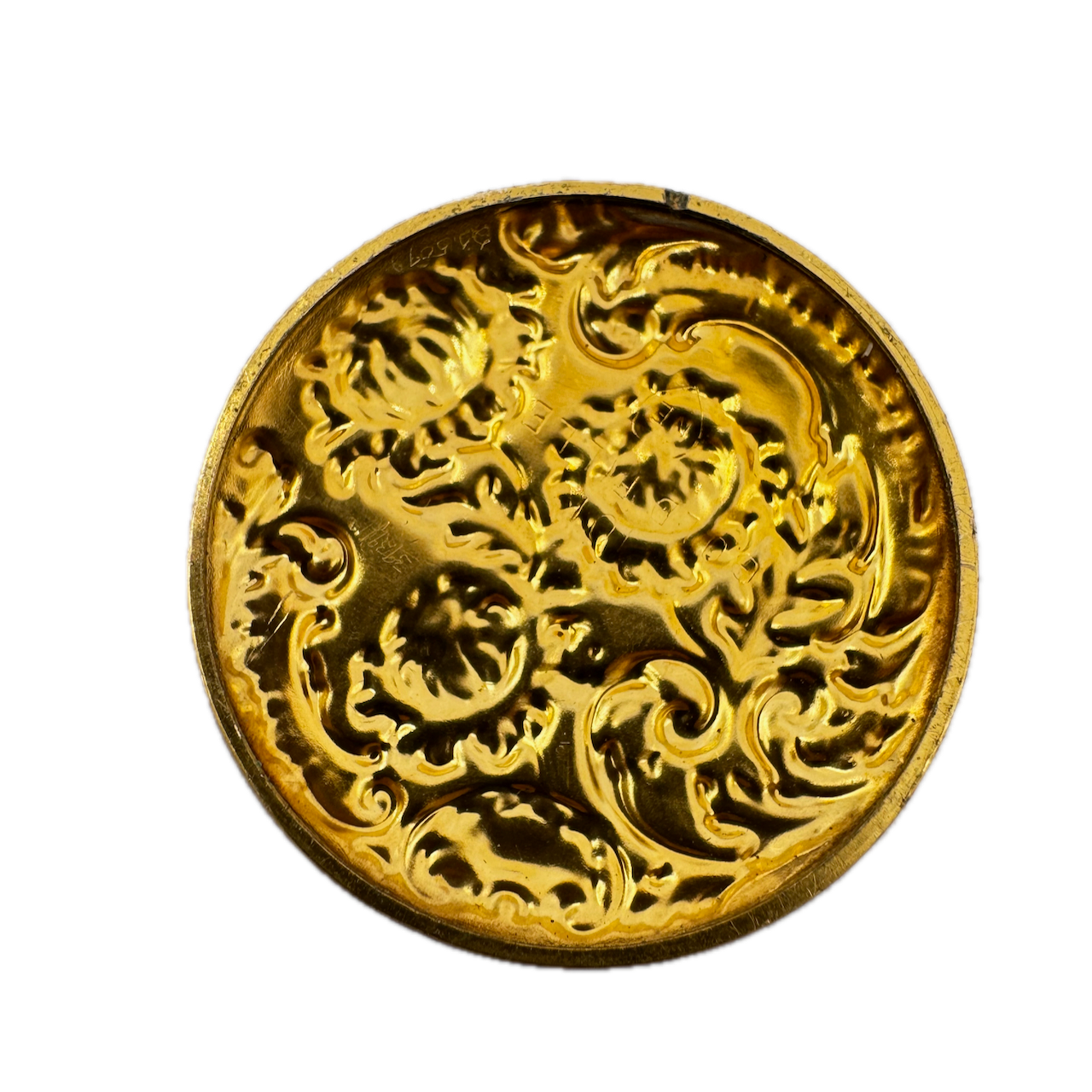 Antique Repousse Case Duplex Escapement Pocket Watch Gold FIlledfor Repair